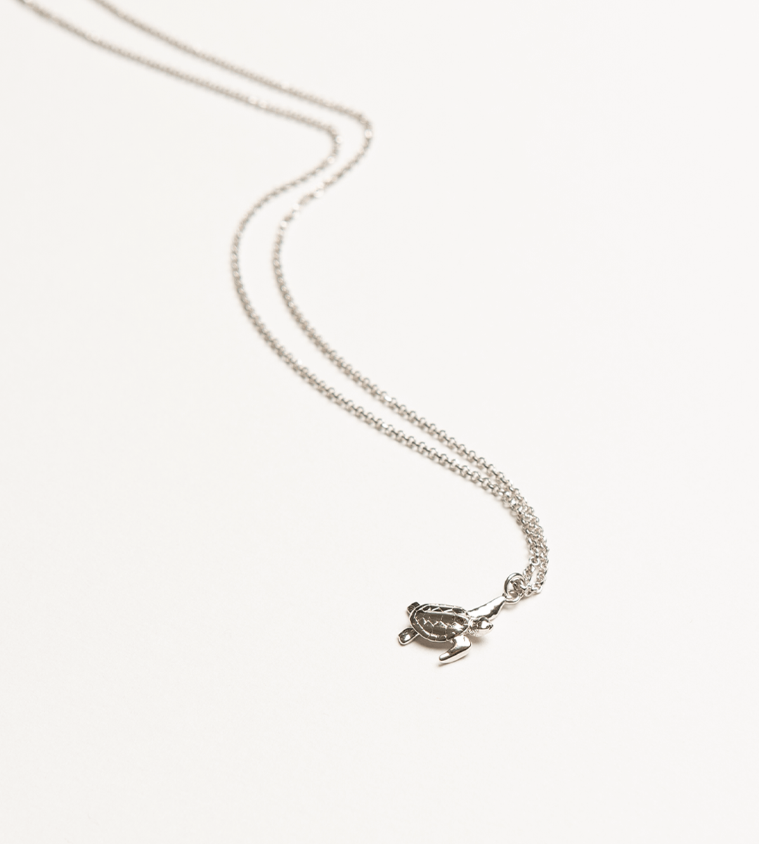 Turtle Necklace / Recycled Silver