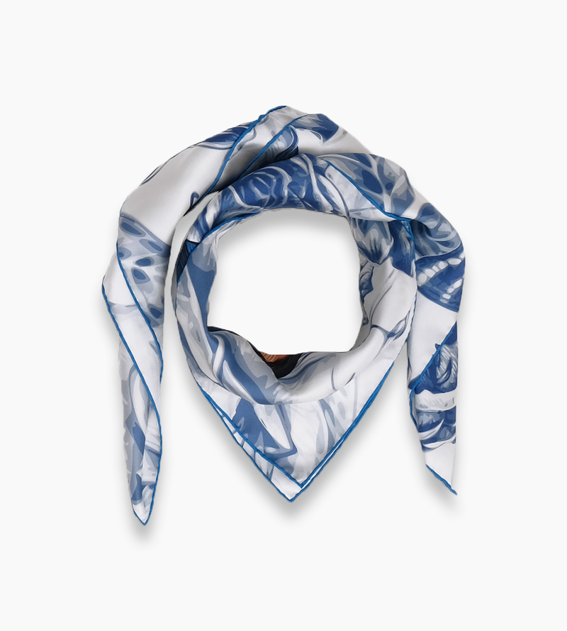 Wangari Sthlm Blue Silk Scarf A Fashion Accessory with a Purpose